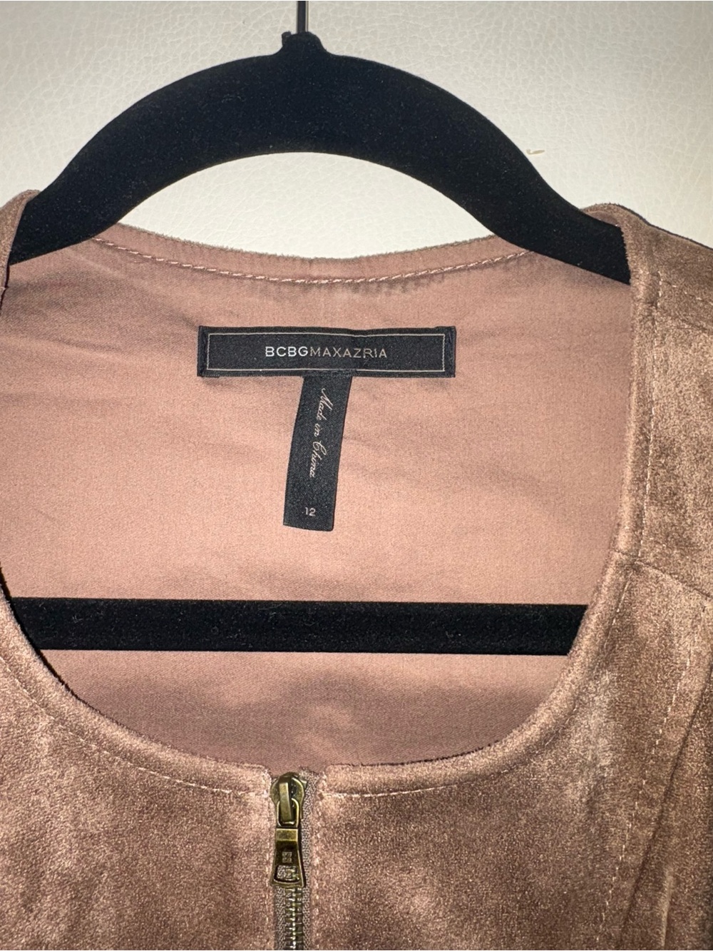 BCBGMaxAzria Taupe Fringe Suede Mini Dress - Picture 5 of 9